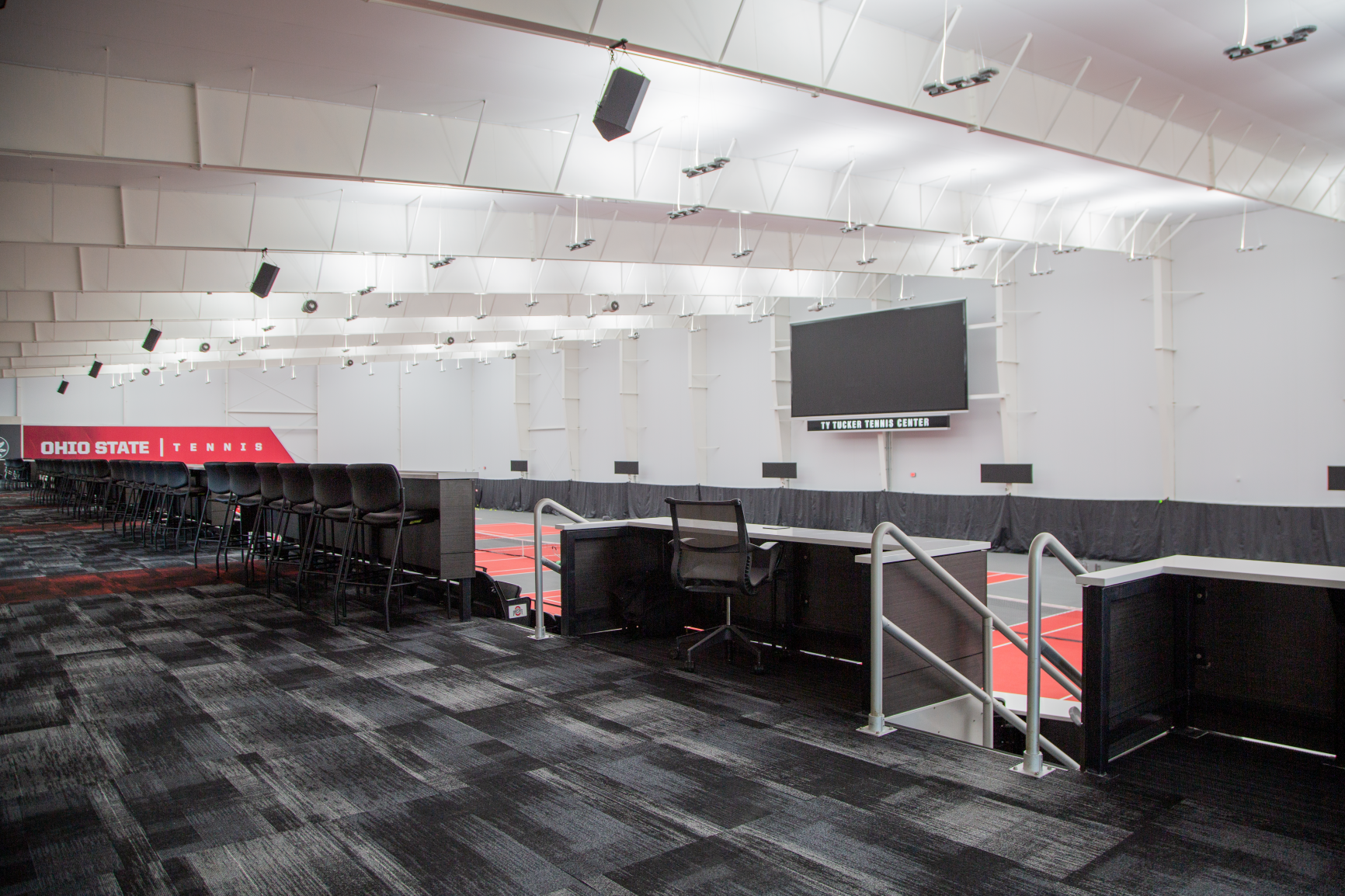 Ty Tucker Tennis Center at The Ohio State University features custom branding solutions and furniture by Continental Office