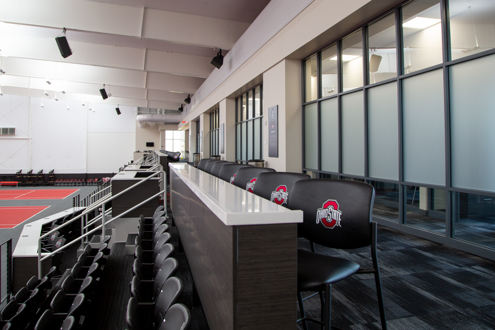 Ty Tucker Tennis Center at The Ohio State University features custom branding solutions and furniture by Continental Office