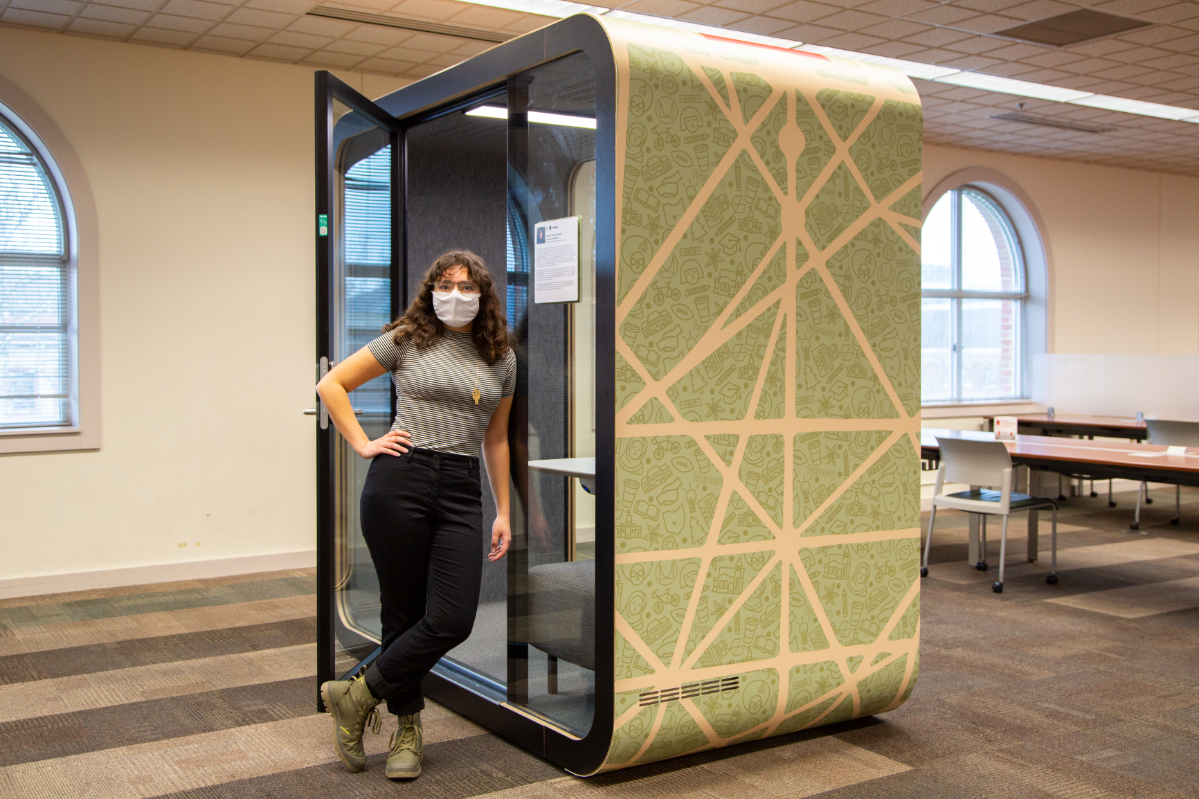 Framery pods designed by Ohio State students and installed at The Ohio State University by Continental Office