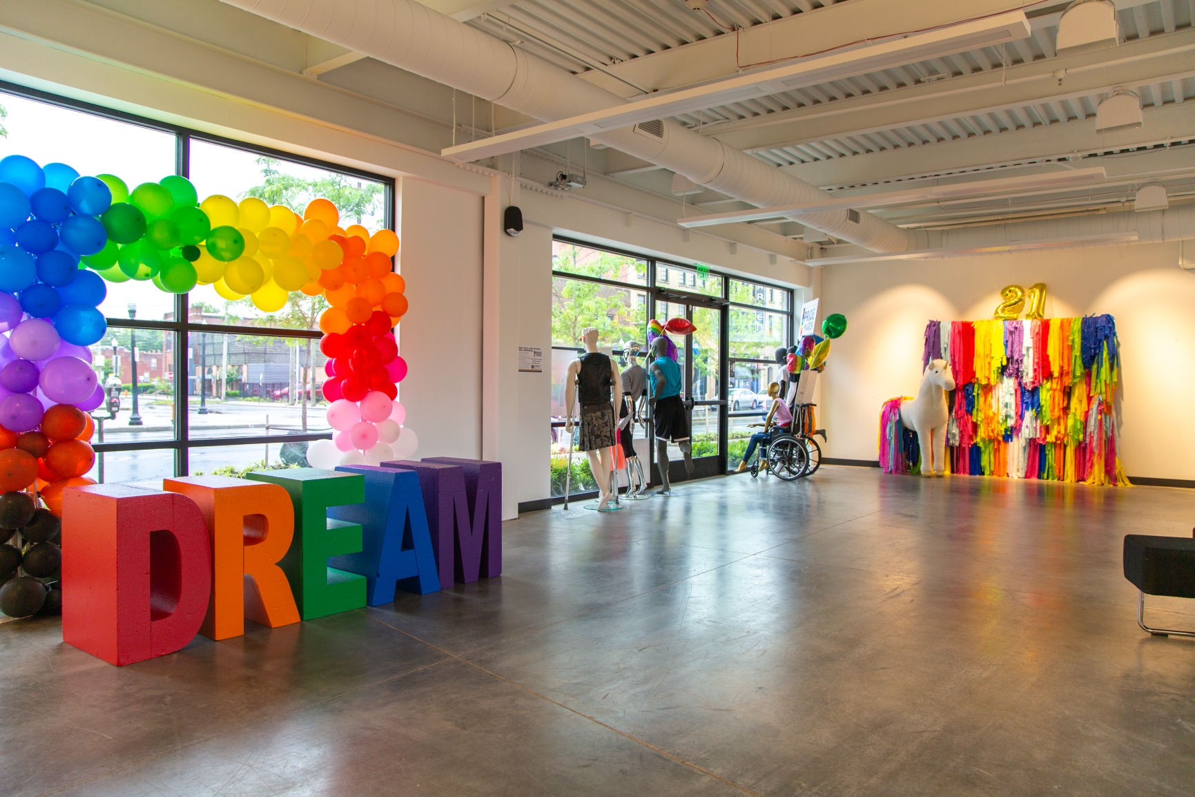 This large open space serves as a great place for photos with a fun background at Stonewall Columbus Community Center by Continental Office Branding