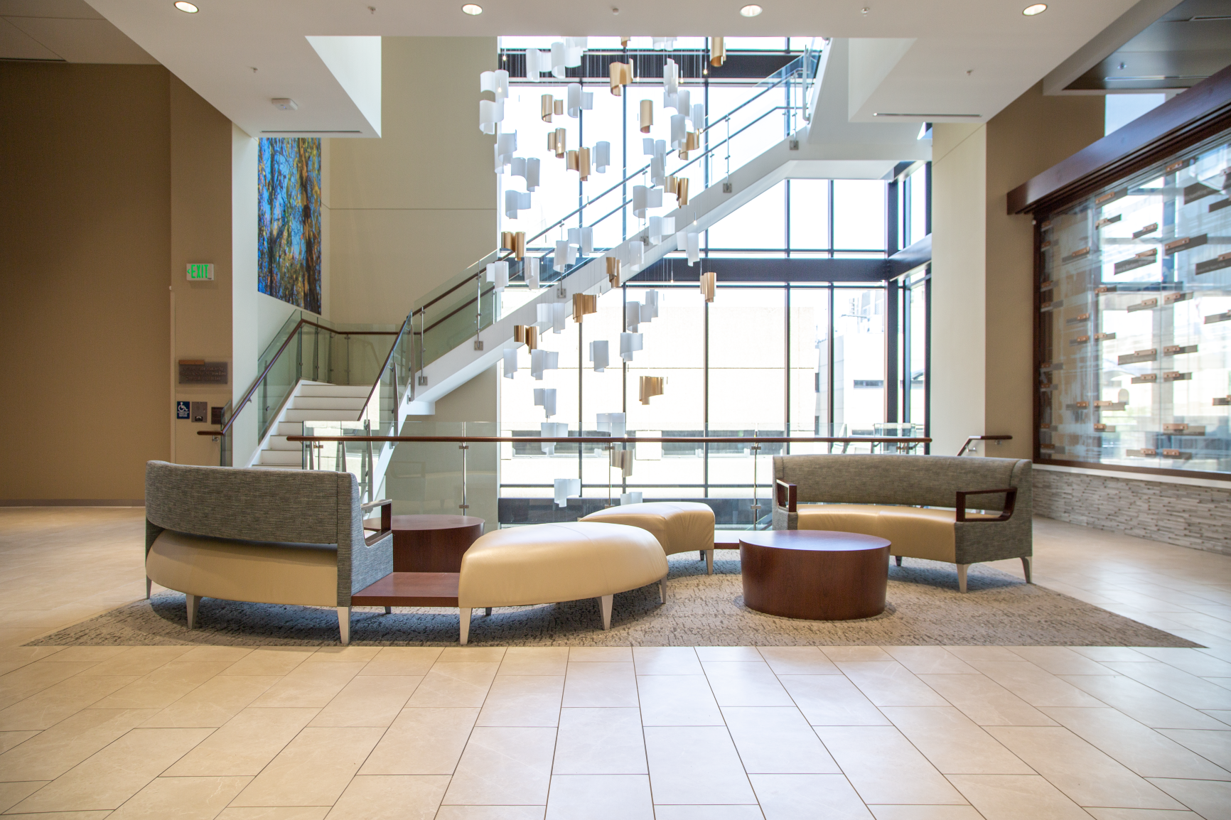 main seating area w dangling lights st.clair health-1