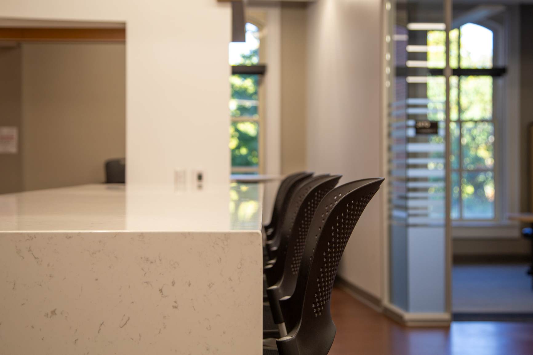 Quick-work can be done at this drop zone with Herman Miller Caper chairs inside the Graduate School in University Hall at The Ohio State University by Continental Office