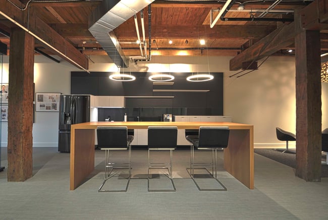 prefabricated construction solutions in the cafe/kitchen entrance