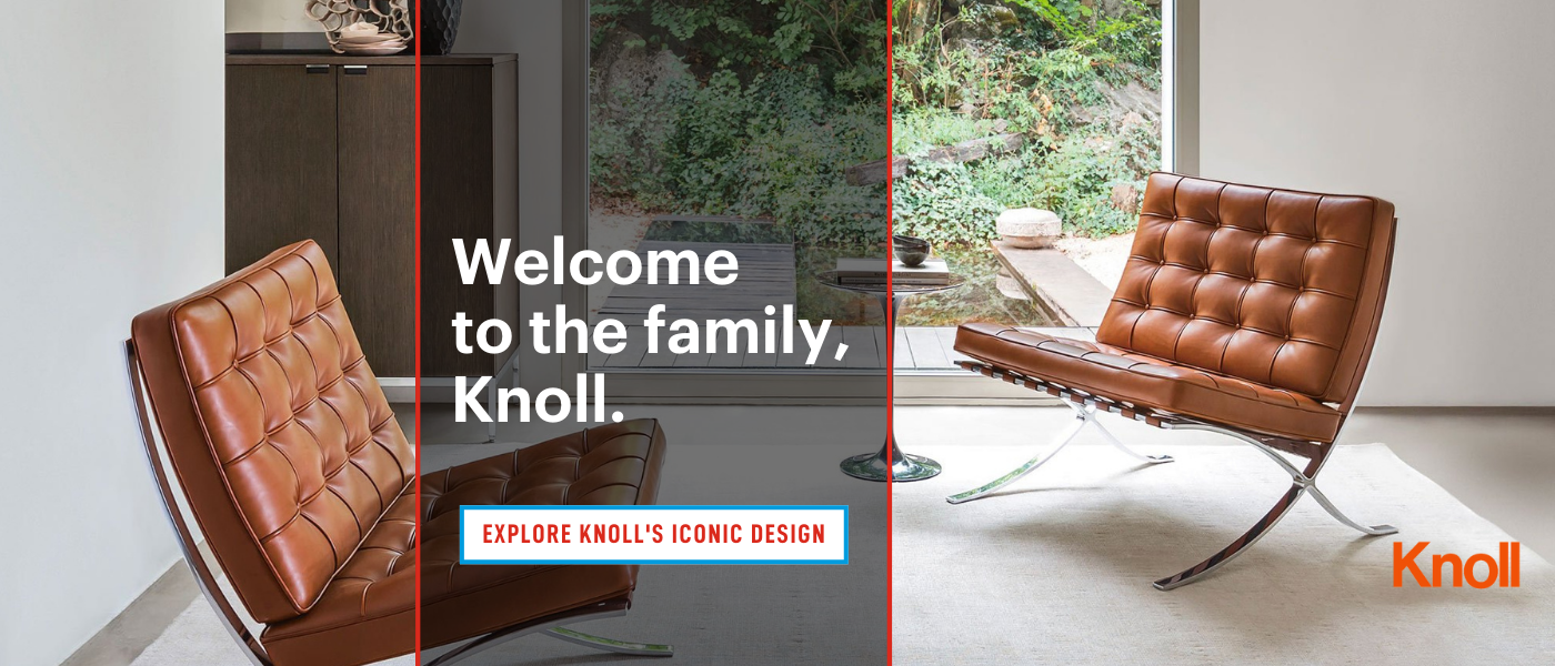 Continental Office Knoll Announcement Slider with Barcelona Chairs to LP
