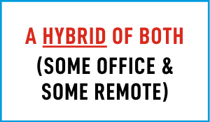 Hybrid Work at main office and work from home