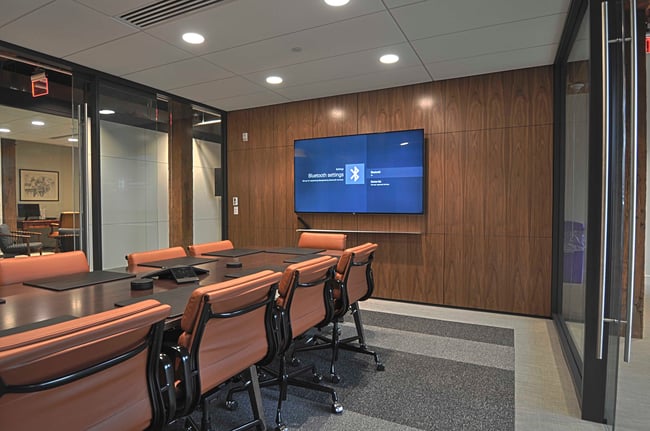 traditional conference room with built-in technology